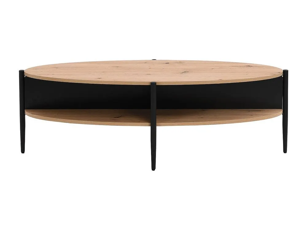Vente-unique Coffee Table With 4 Niches In MDF & Metal - Light Naturalcolour and in Black 2