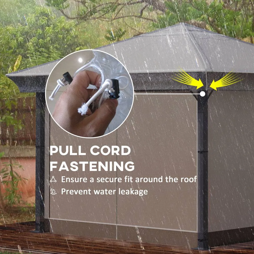 OUTSUNNY 2 x 2 (m) Gazebo Protective Cover, Waterproof Cover in Clear 5