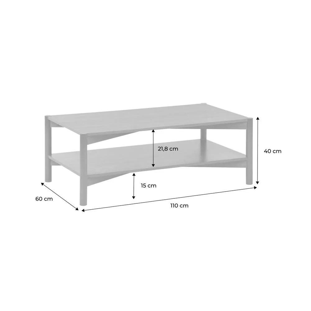 sweeek Rectangular coffee table wood decor double tray in Dark Brown 5