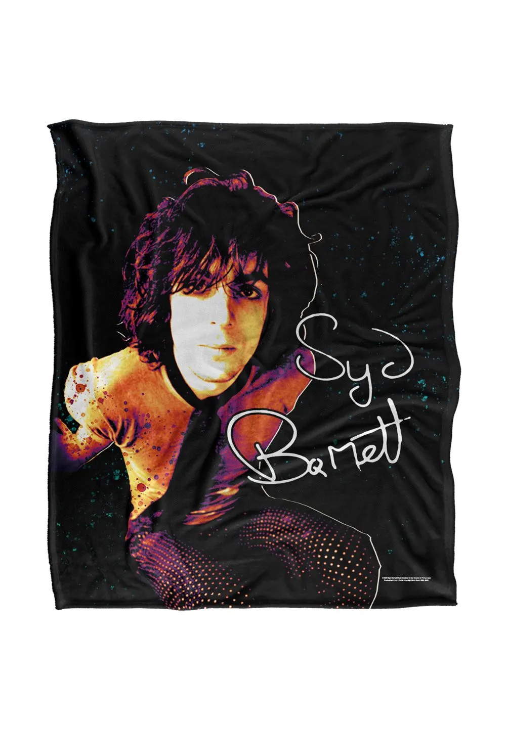 Syd Barrett Syd Barret Neon Splatter Silky Touch Super Soft Throw Blanket 152 X 127 cm in White