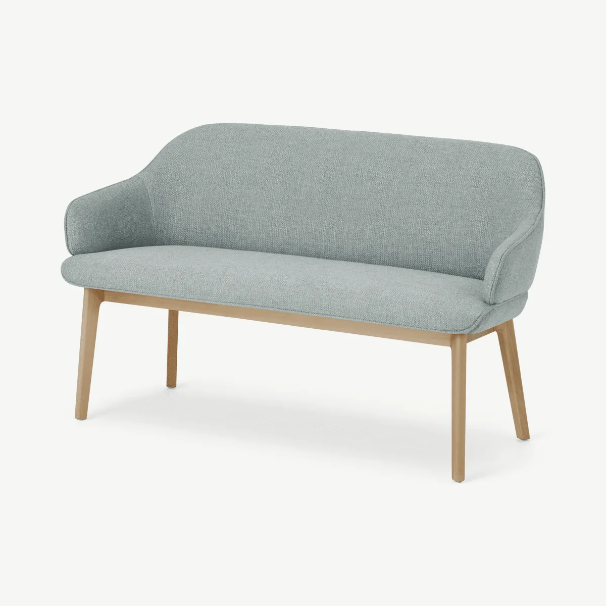 Erdee Dining Bench, Grey Blue Weave with Oak Legs