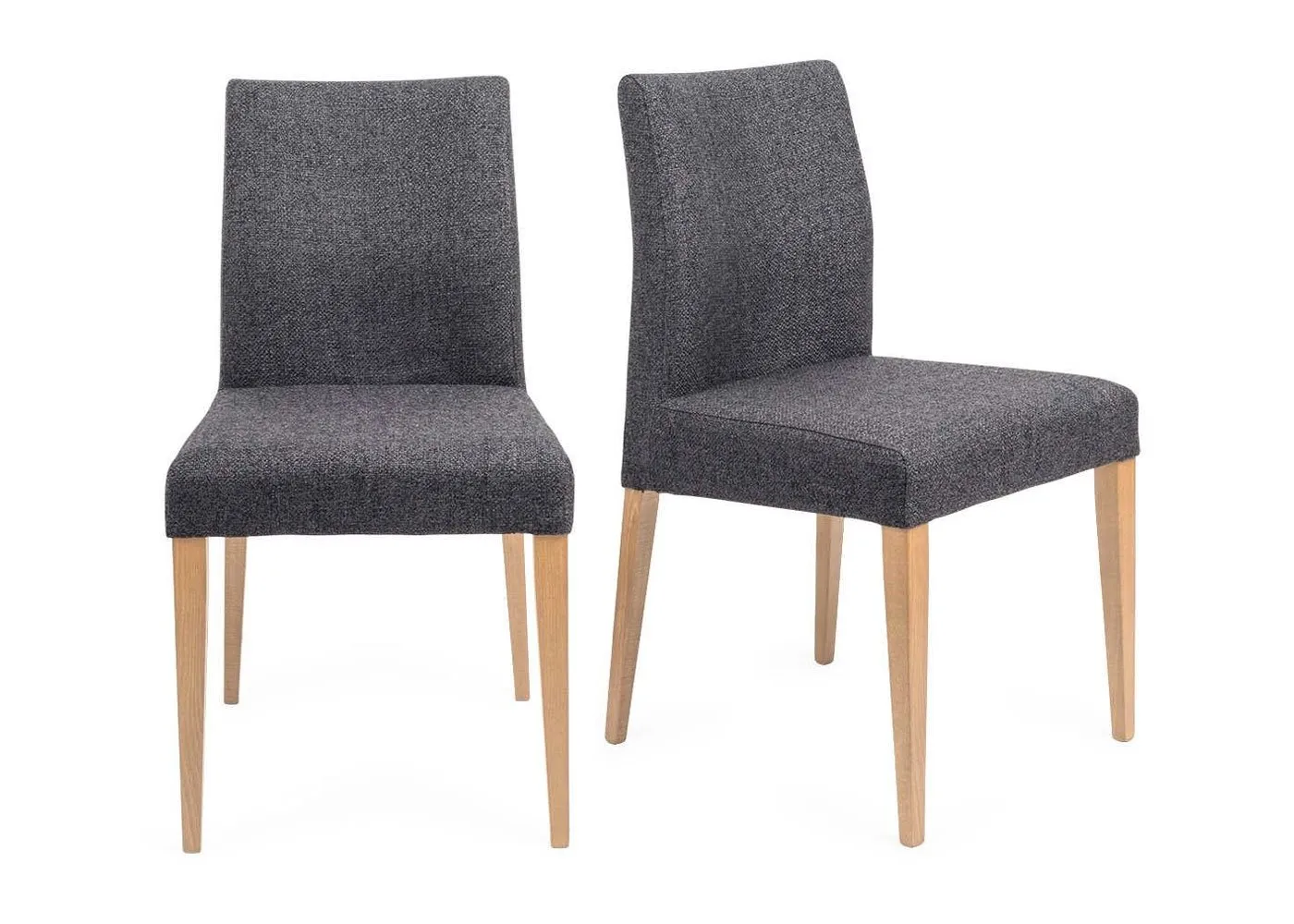 Heal's Hudson Pair Of Dining Chairs Volcano Coal Natural Legs