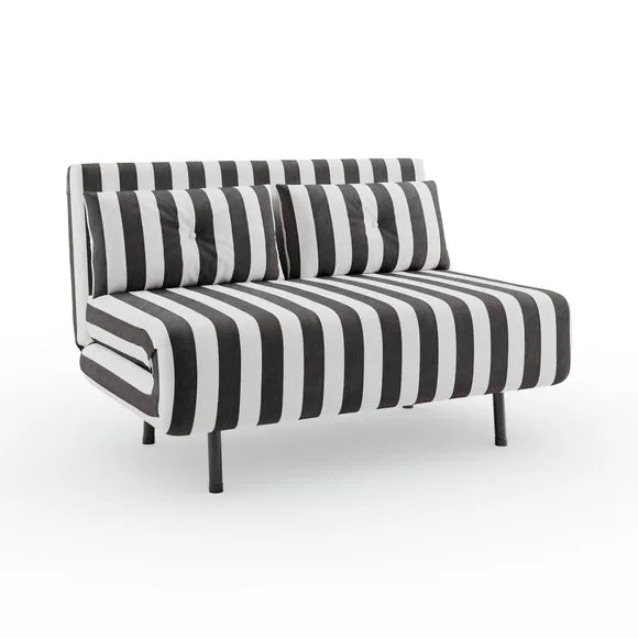 Phoebe Woven Stripe Small Double 2 Seater Sofa Bed 6