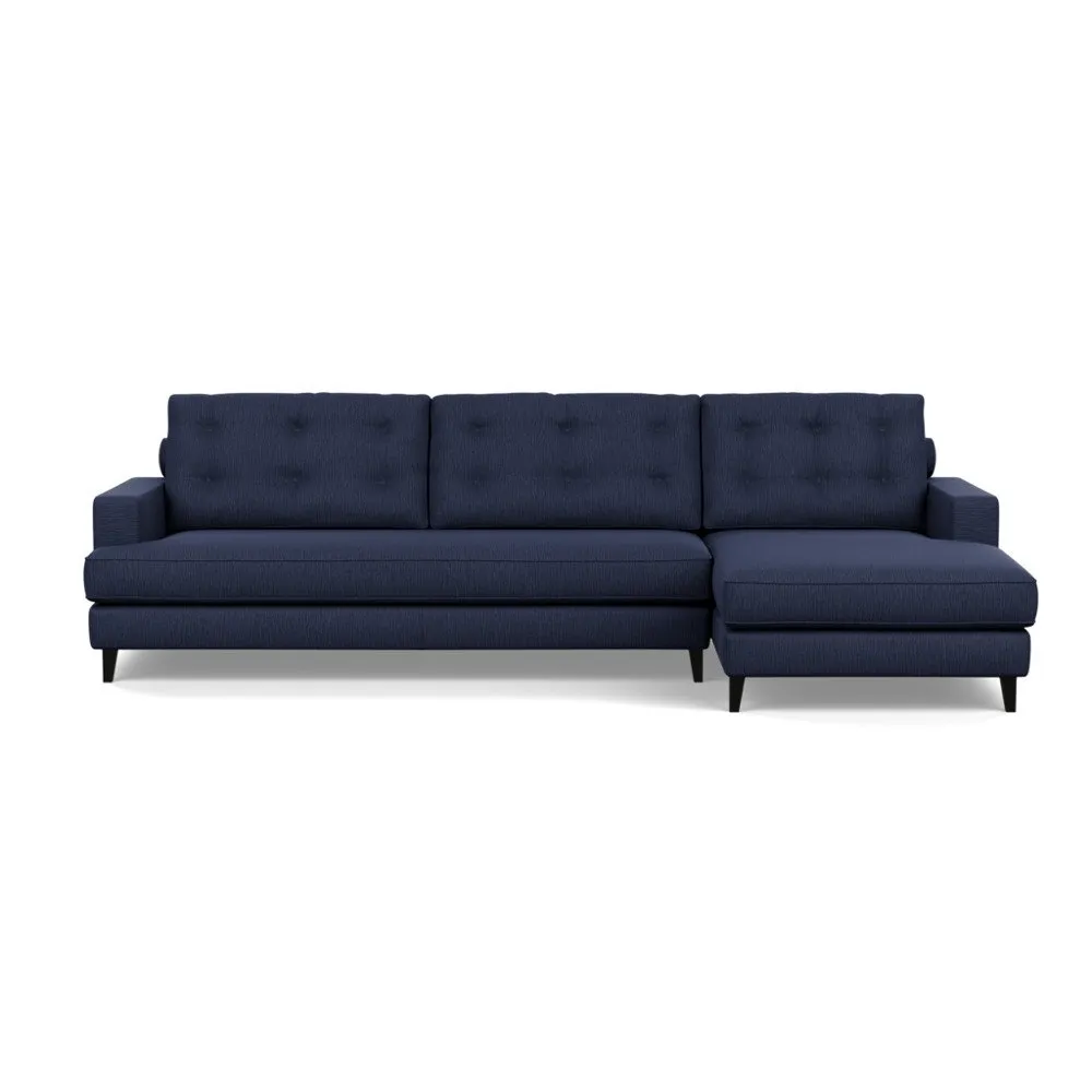 Heal's Mistral Right Hand Facing Corner Sofa Smart Linen Mix Navy Black