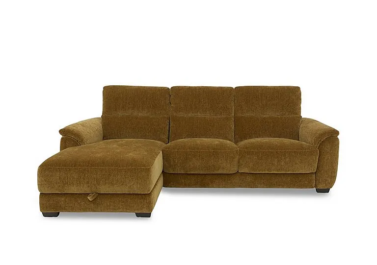 Saffron Fabric 3 Seater Sofa with Storage Left Hand Facing Chaise End