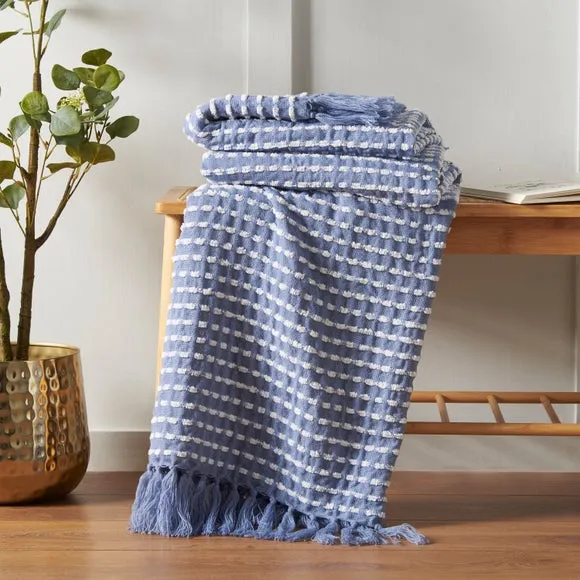 Catherine Lansfield Stab Stitch Throw Blanket 125cm x 150cm 1
