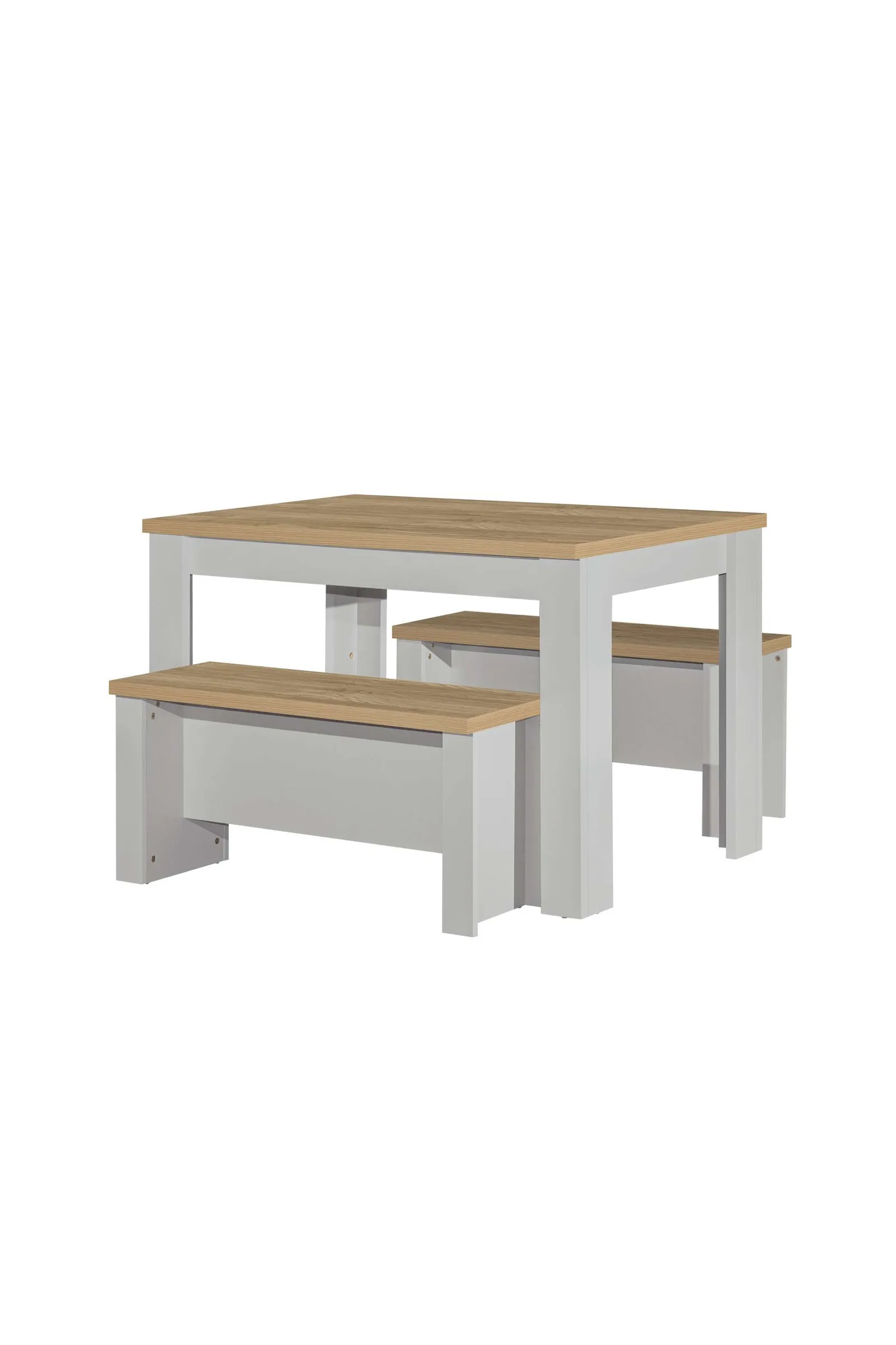 Birlea Dining Table & Bench Set Highgate 2 Kitchen Traditional in Grey 6