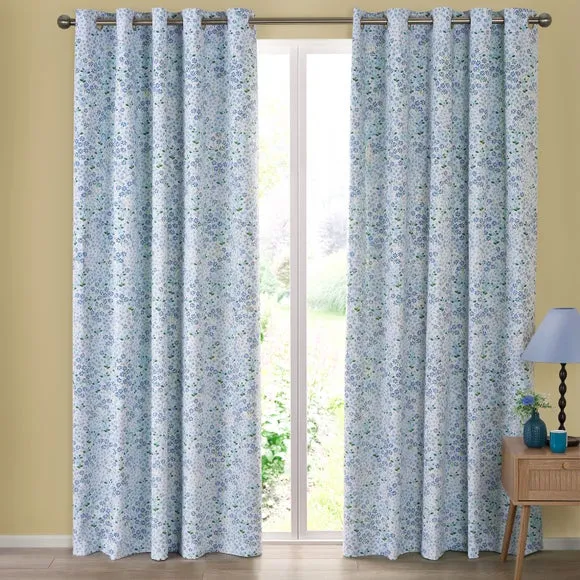 Catherine Lansfield Tilly Floral Reversible Eyelet Curtains 4