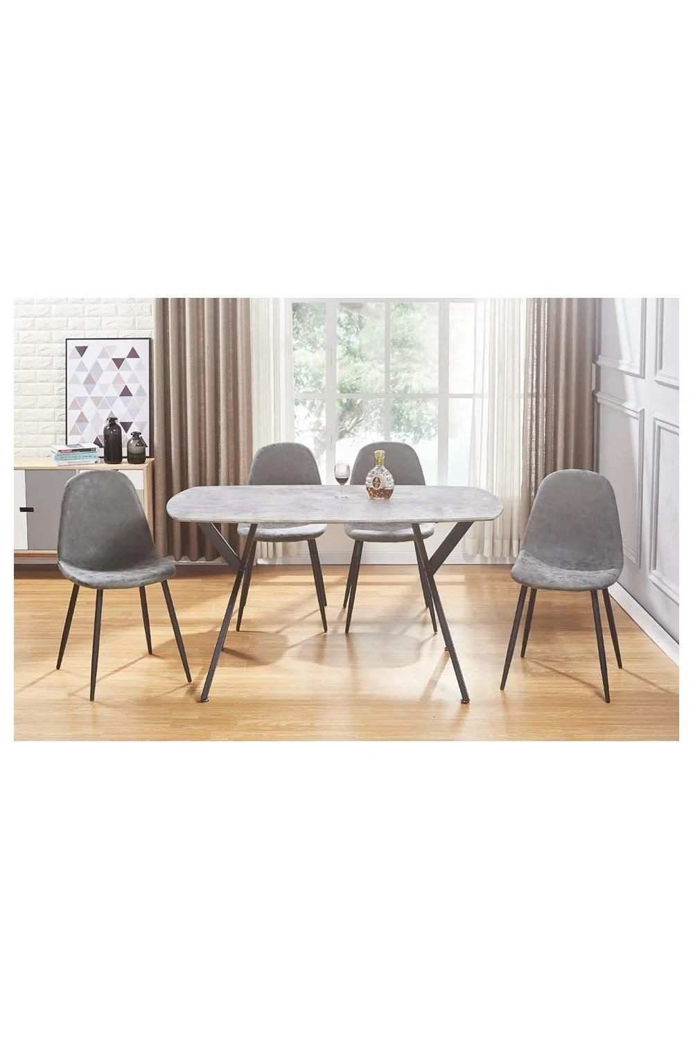 Seconique Athens Rectangular Dining Table in Charcoal 3