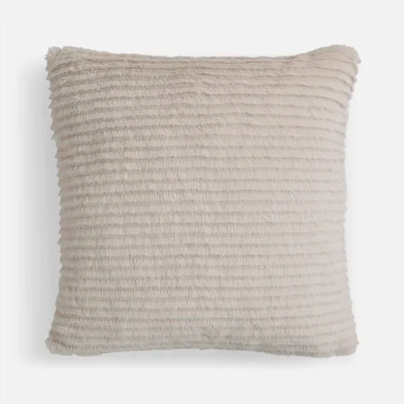Ribbed Faux Fur Square Cushion 3