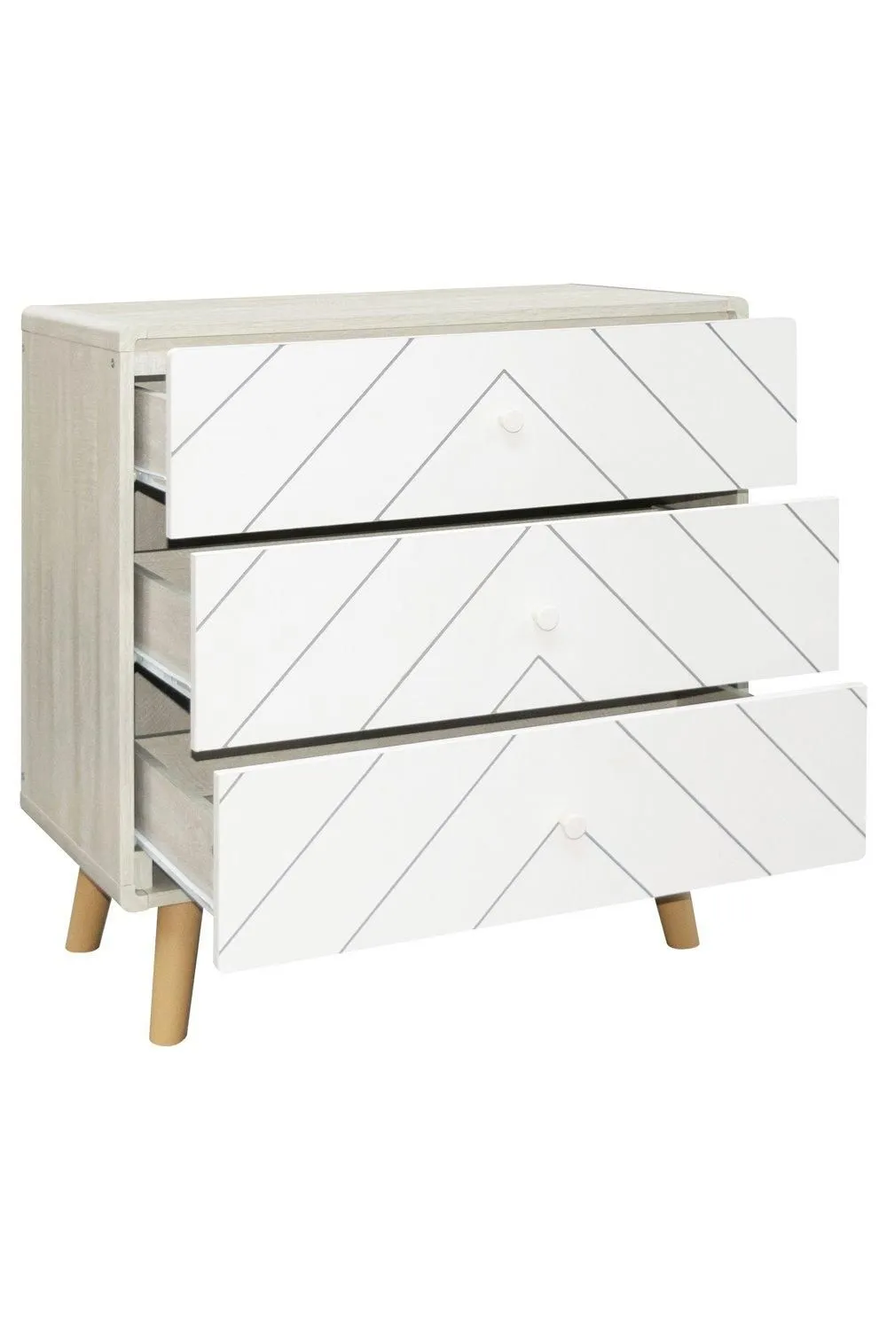Seconique Dixie 3 Drawer Chest in White 3