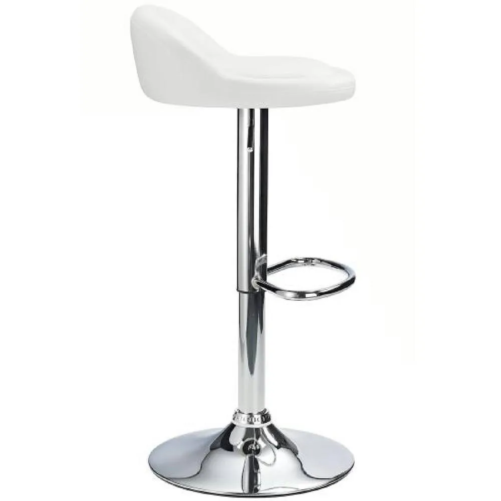 netfurniture Gaor Adjustable, Breakfast Bar Stool Faux Leather, Padded Seat White 4