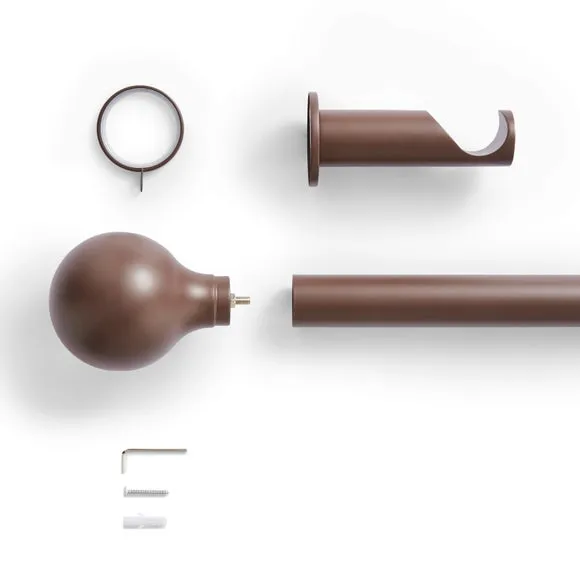 Contemporary Ball Fixed Metal Curtain Pole with Rings 2