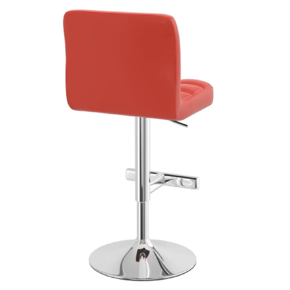 netfurniture Cuborn Red Seat Kitchen Breakfast Bar Stool Height Adjustable 4
