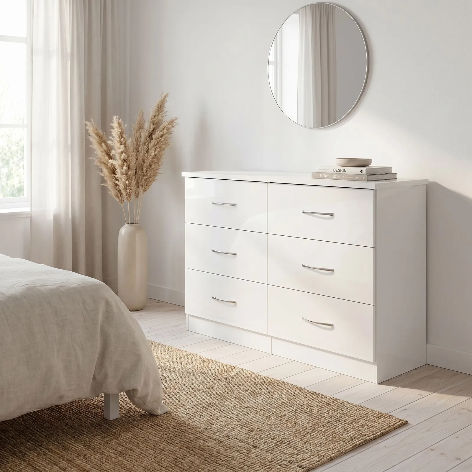 Seconique Nevada 6 Drawer Chest in White