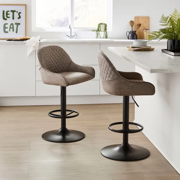 Hudson Height Adjustable Bar Stool, Faux Leather 2