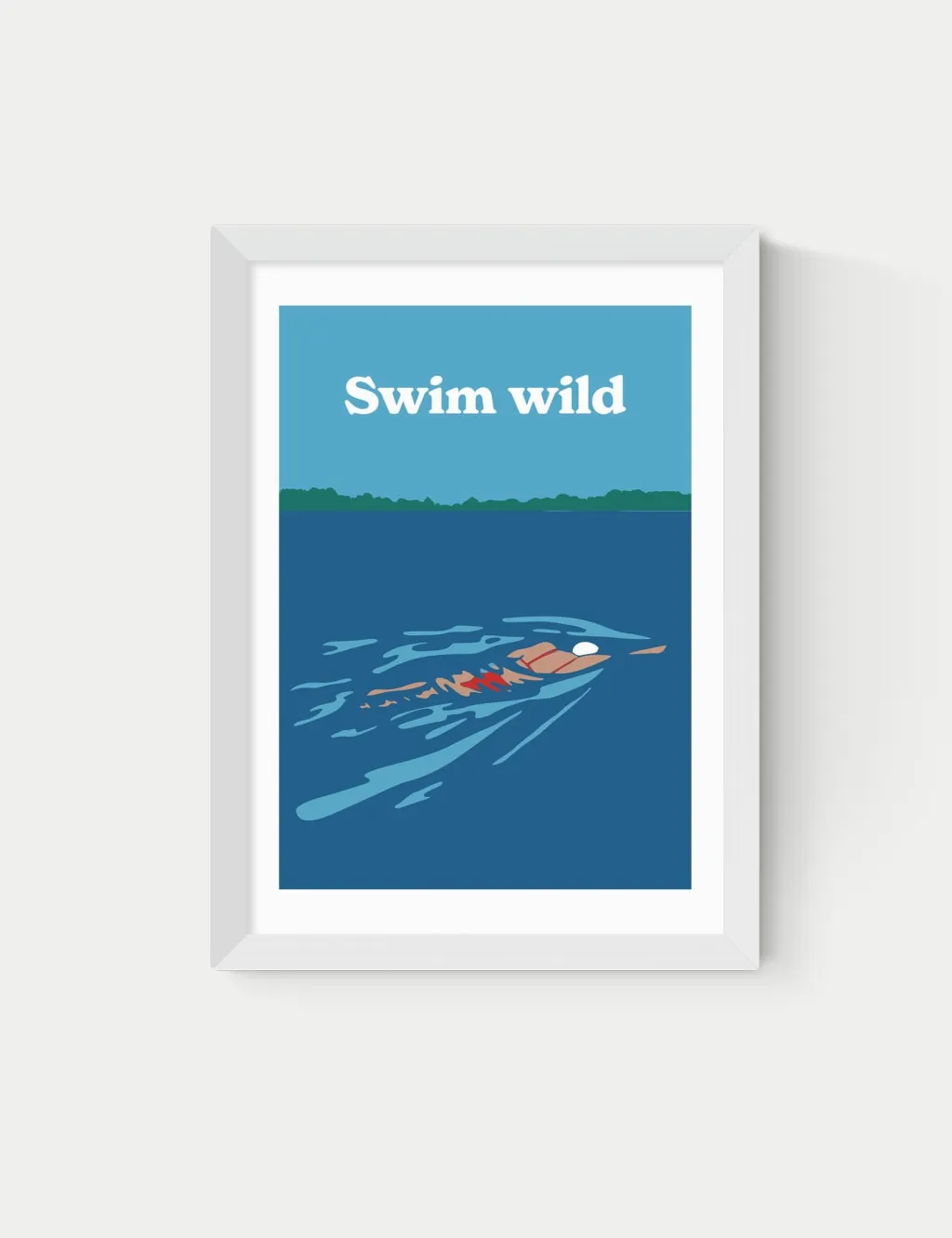 East End Prints Swim Wild Framed Art White