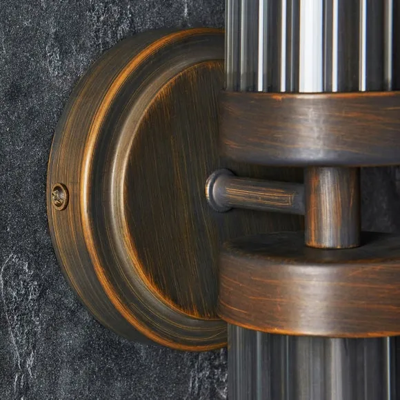 Alyn Ribbed 2 Light Bathroom Wall Light 4