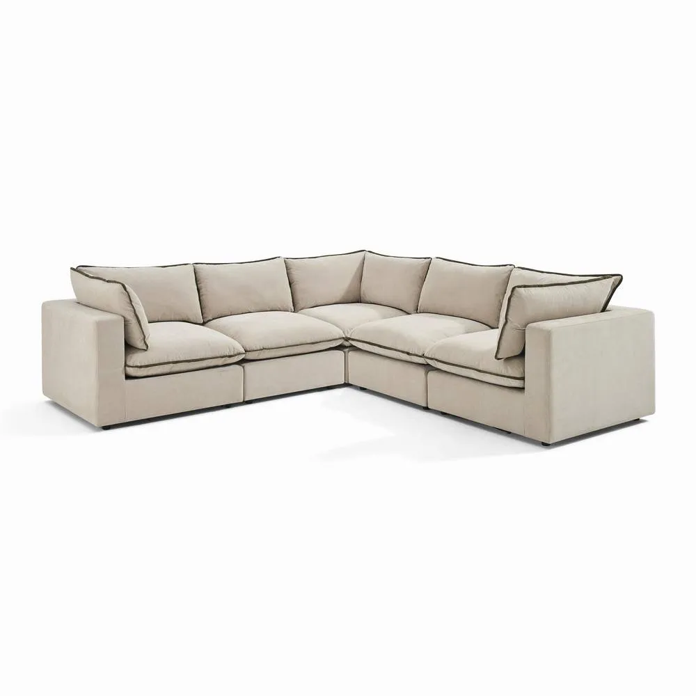 FurnitureboxUK Echo Linen-Look Fabric 4 Seater Modular Corner Sofa 6