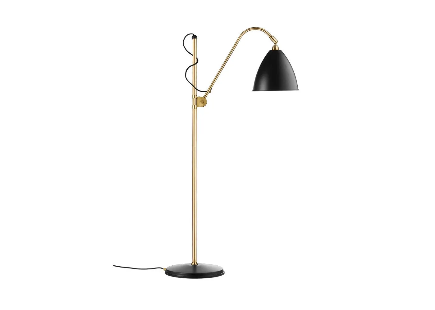 Gubi Bestlite BL3 Floor Lamp Brass Base Black Shade 1