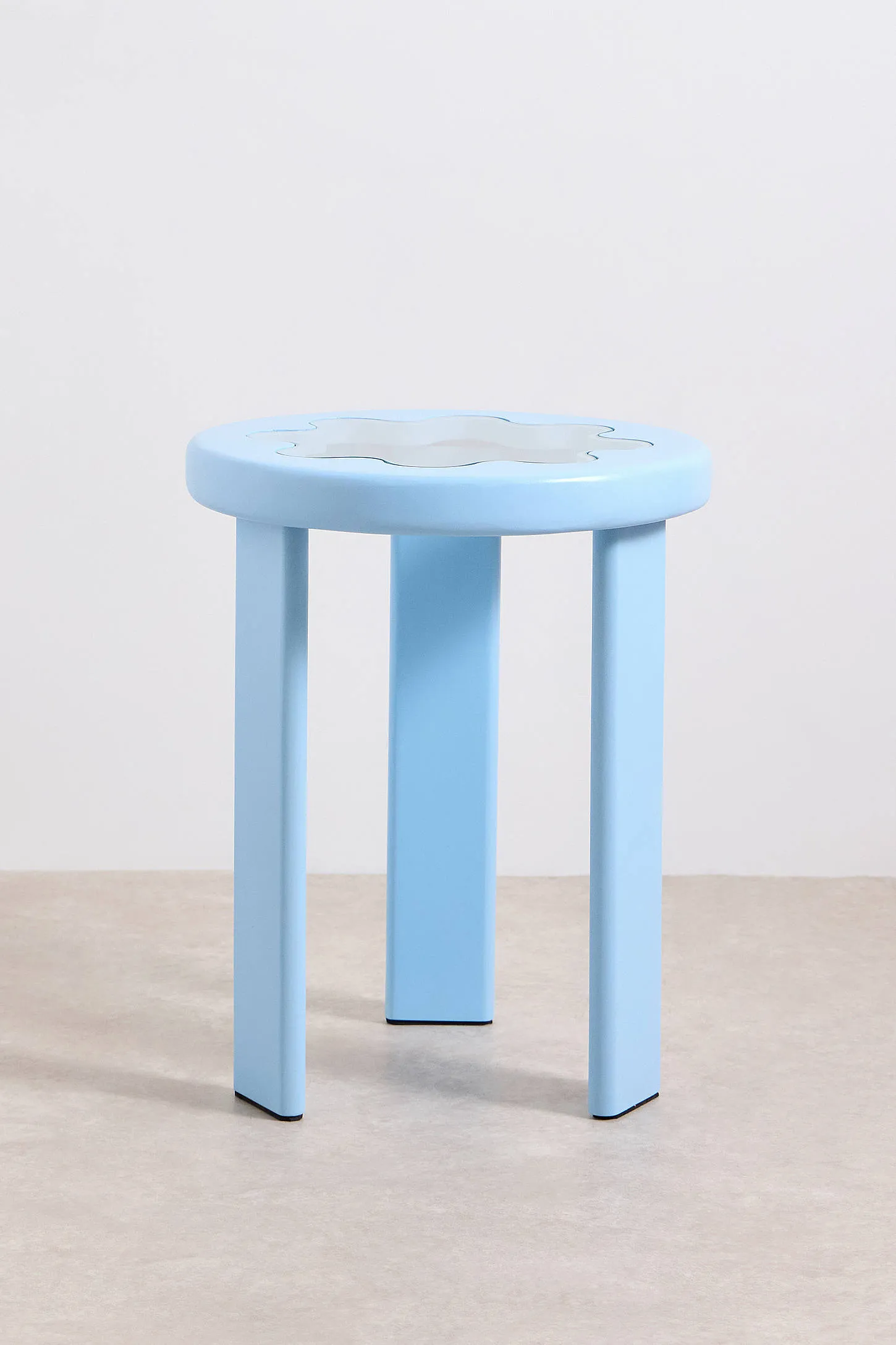Wavy Glass Side Table - Blue 3