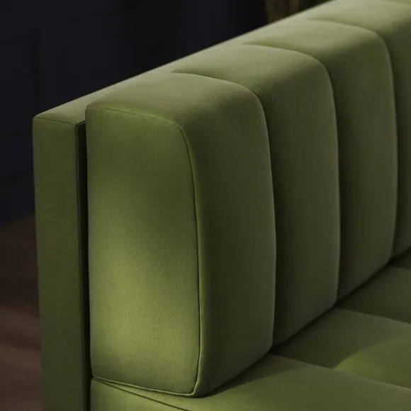 Amali Corner Dining Bench, Matte Plush Velvet 3