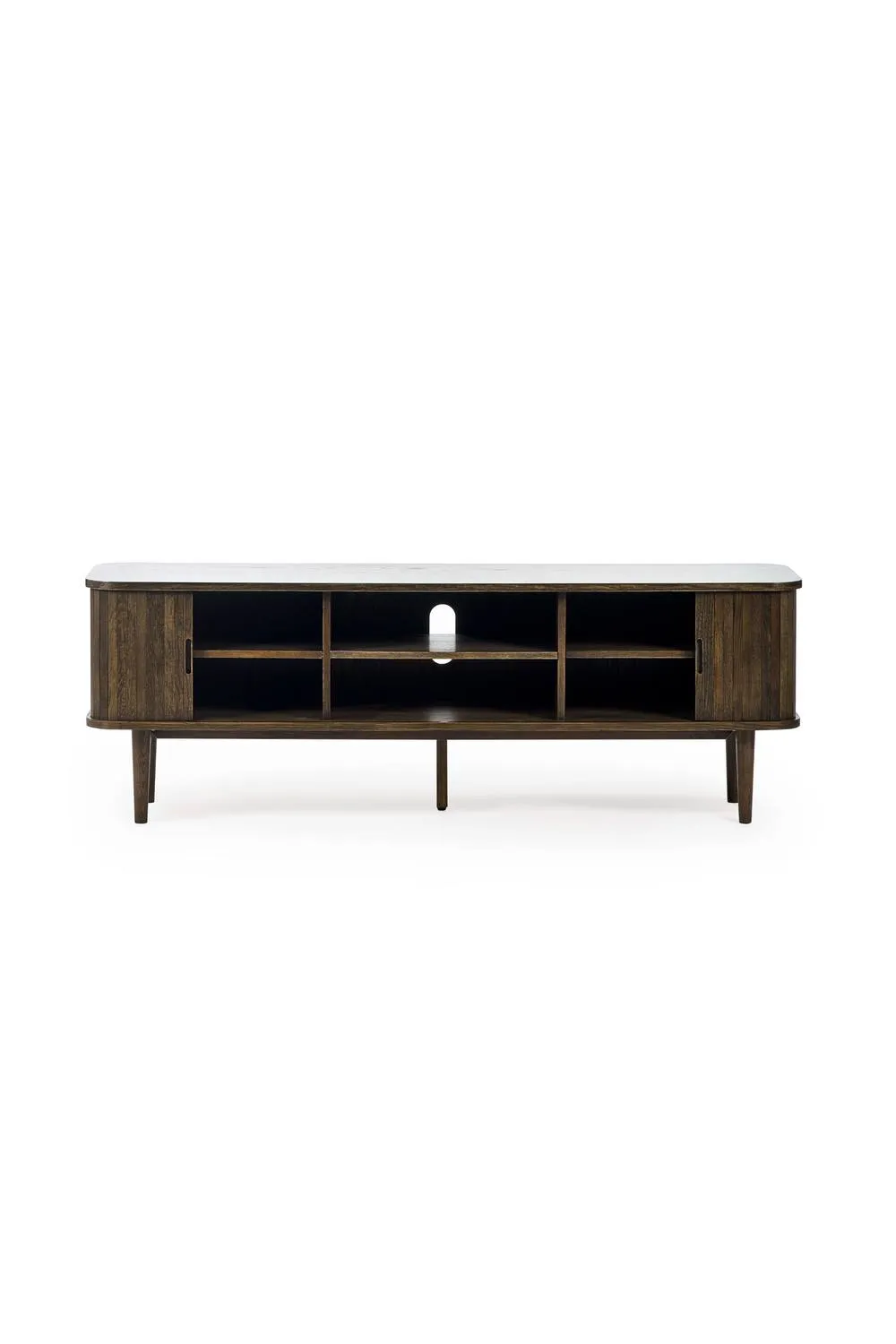 Julian Bowen Arya TV Cabinet with Sliding Door Storage in Dark Brown 5