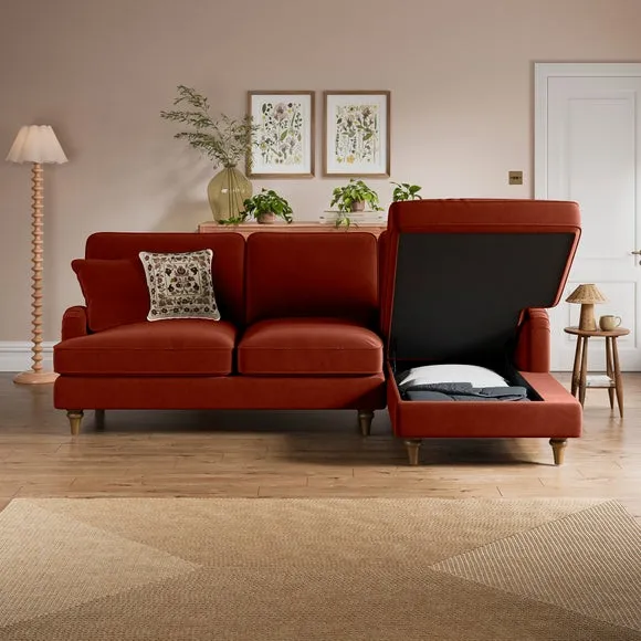 Beatrice II Velvet Corner Chaise Sofa 2