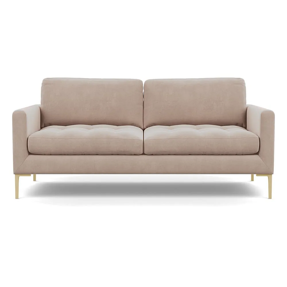 Heal's Eton 3 Seater Sofa Smart Velvet Pebble Brass Feet