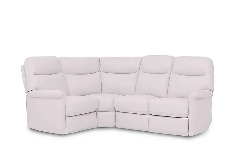 Compact Collection Lille Leather Left Hand Facing Corner Sofa - BV Star White