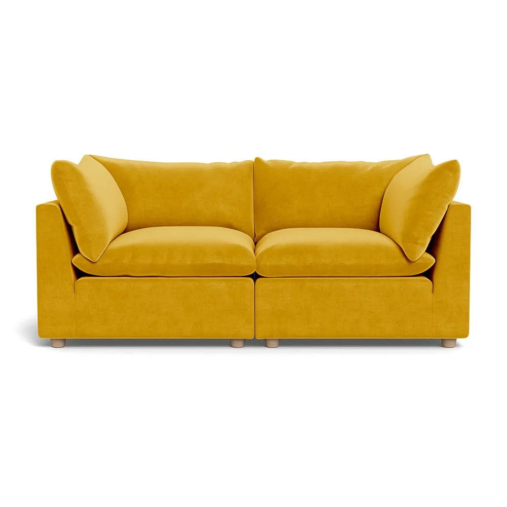 Heal's Astrid 3 Seater Sofa Smart Luxe Velvet Canary Natural Beech Feet 1