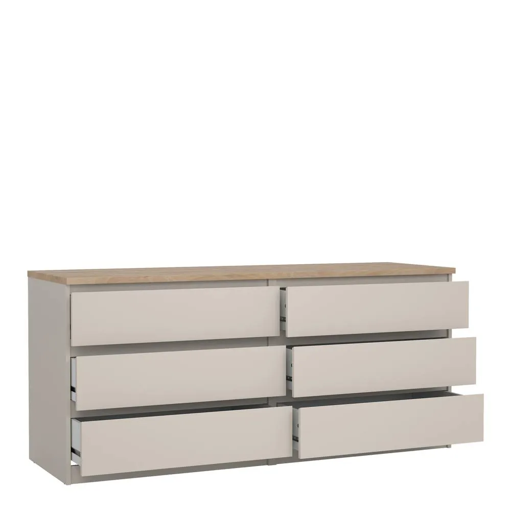 Furniture To Go Naia Wide Chest of 6 Drawers (3+3) in Beige 4