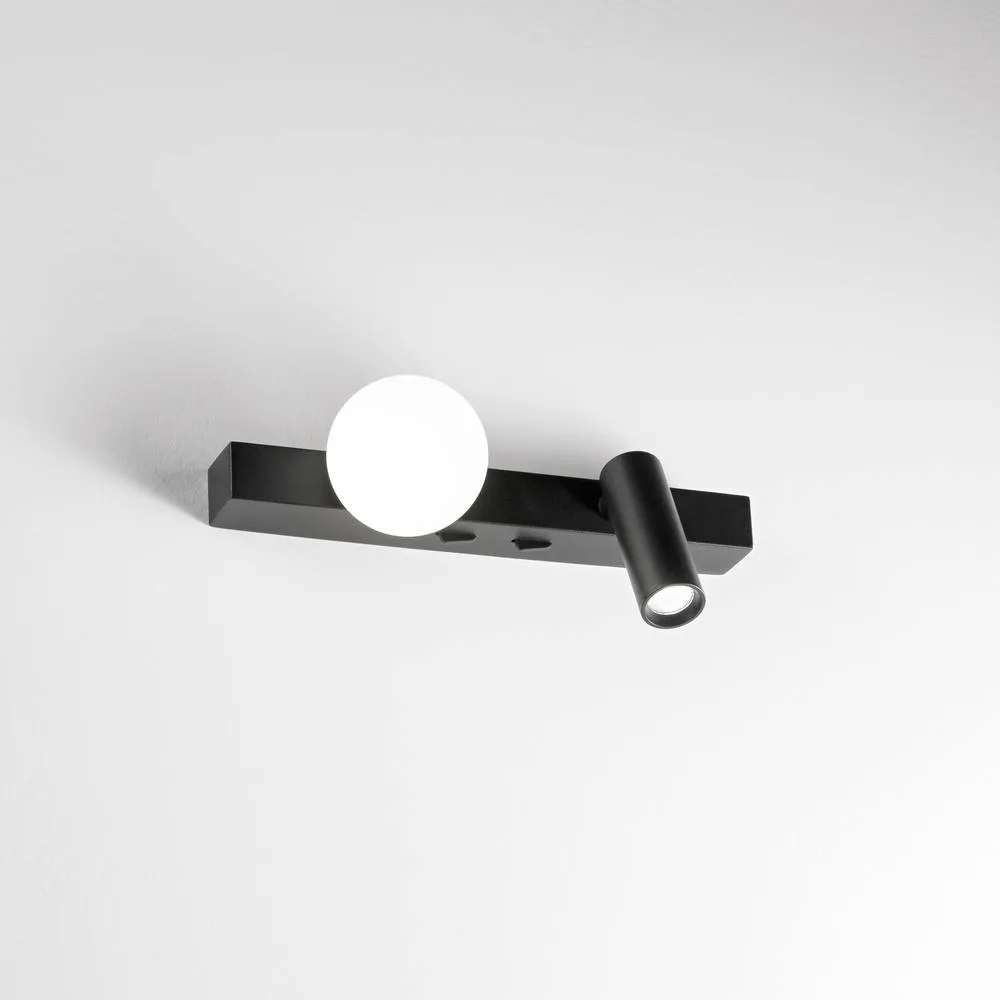 Netlighting Ping Pong Reading Wall Light Black 3000K 2