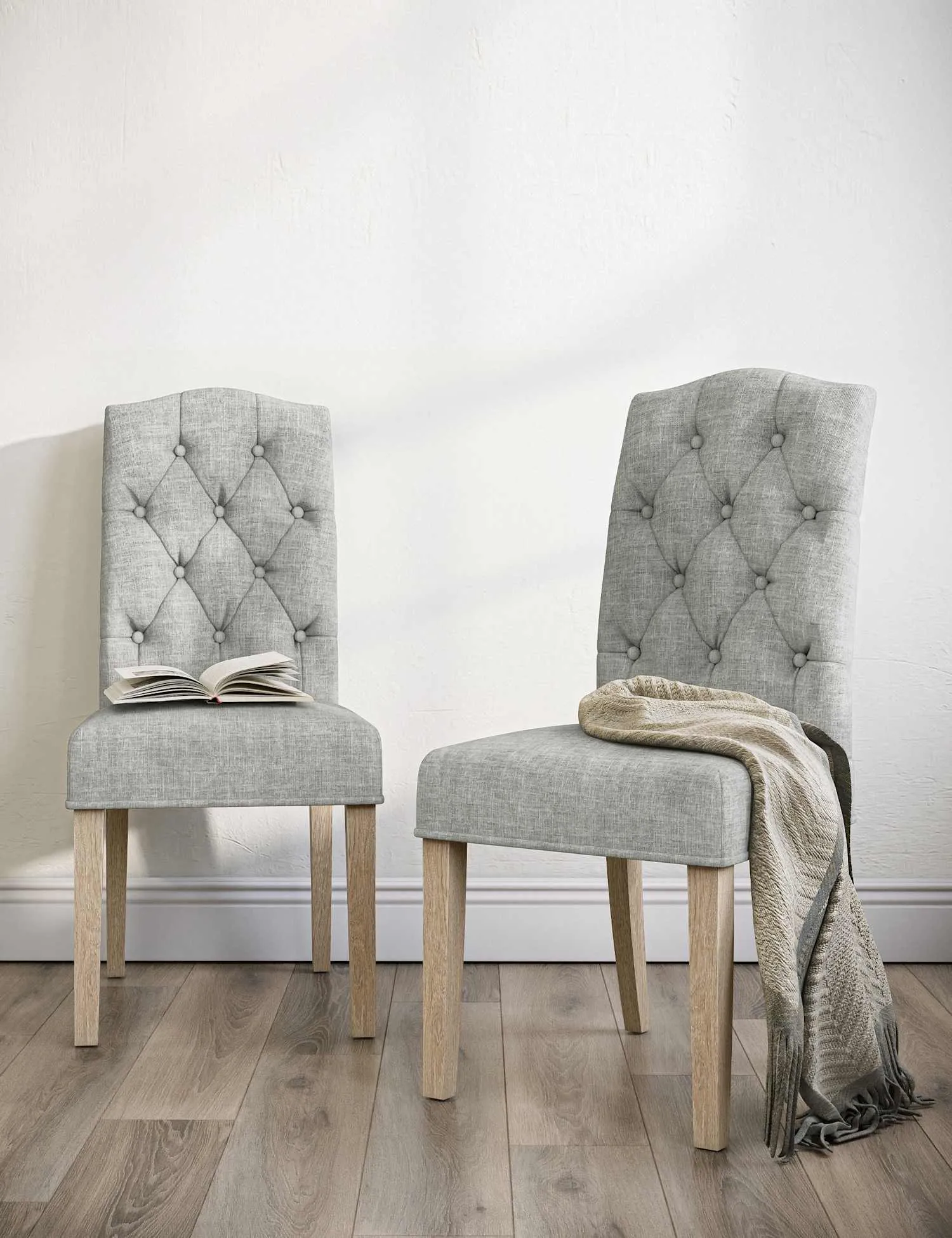 Corndell Set of 2 Chelsea Dining Chairs Cream