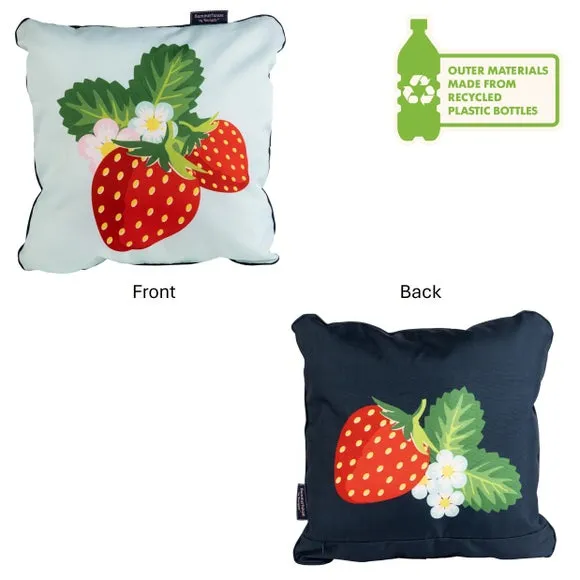 Strawberries & Cream Outdoor Picnic Cushion 2