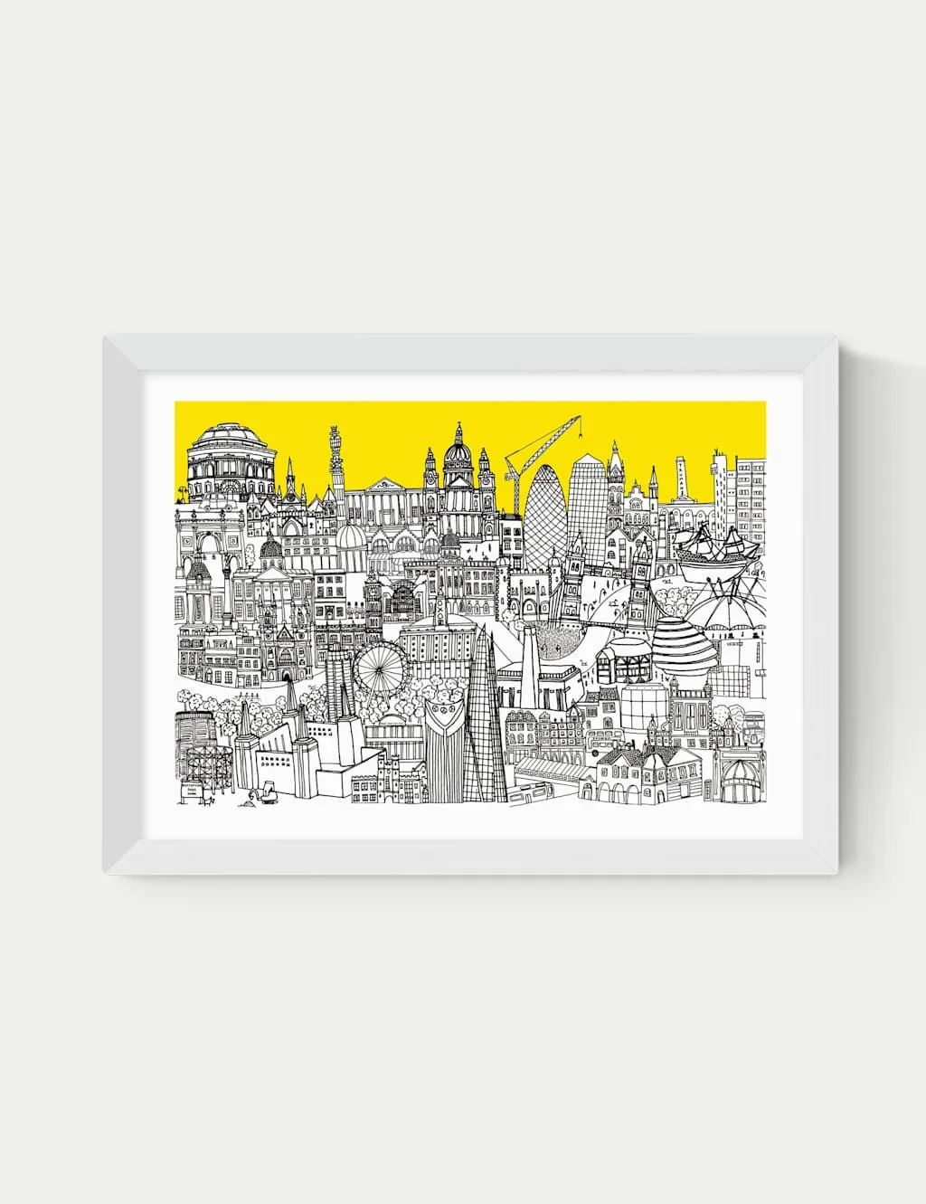 East End Prints London Jungle Framed Art White