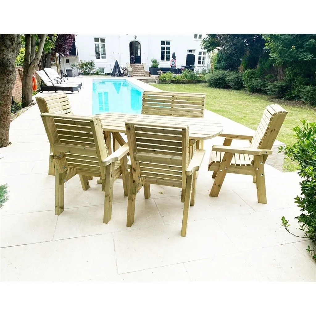 Marlborough Heavy Duty Table & Chair Set (6 Seater) in Natural 2
