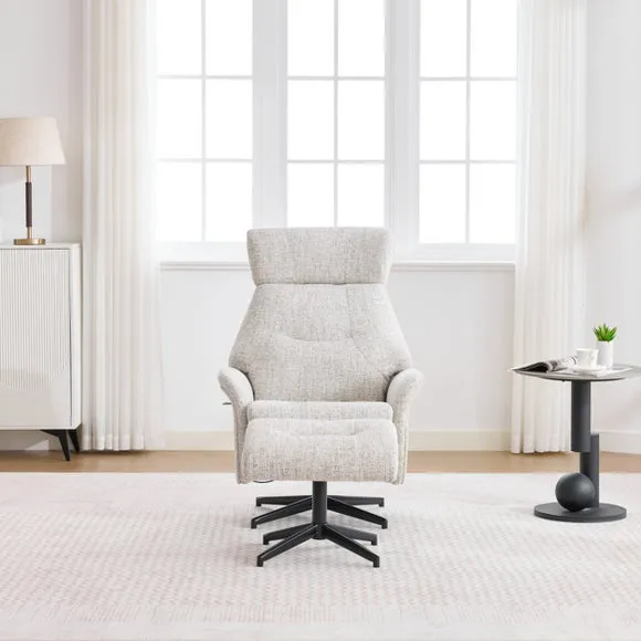 Turiff Manual Recline Swivel Chair and Footstool 3