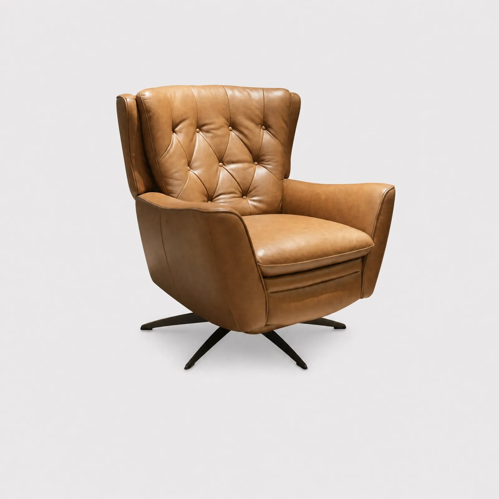 Charfield Swivel Recliner Chair 3015M, Brown Leather | Barker & Stonehouse