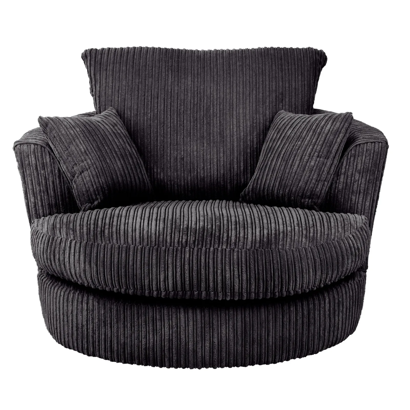 Blake Jumbo Cord Swivel Chair Black