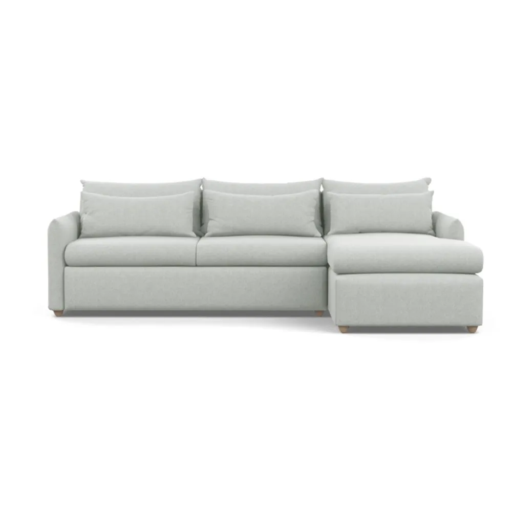 Heal's Pillow Large Right Hand Corner Chaise Melton Wool Limestone Natural