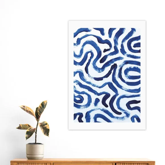 East End Prints Blue Minimal by Dan Hobday Print 1