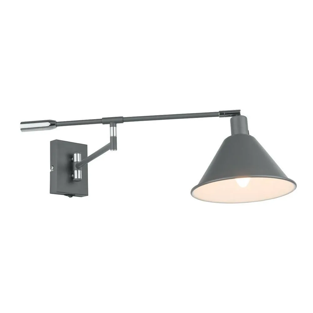 Netlighting Industrial & Retro Dome Wall Lamp Graphite 1 Light E14 in Grey 2