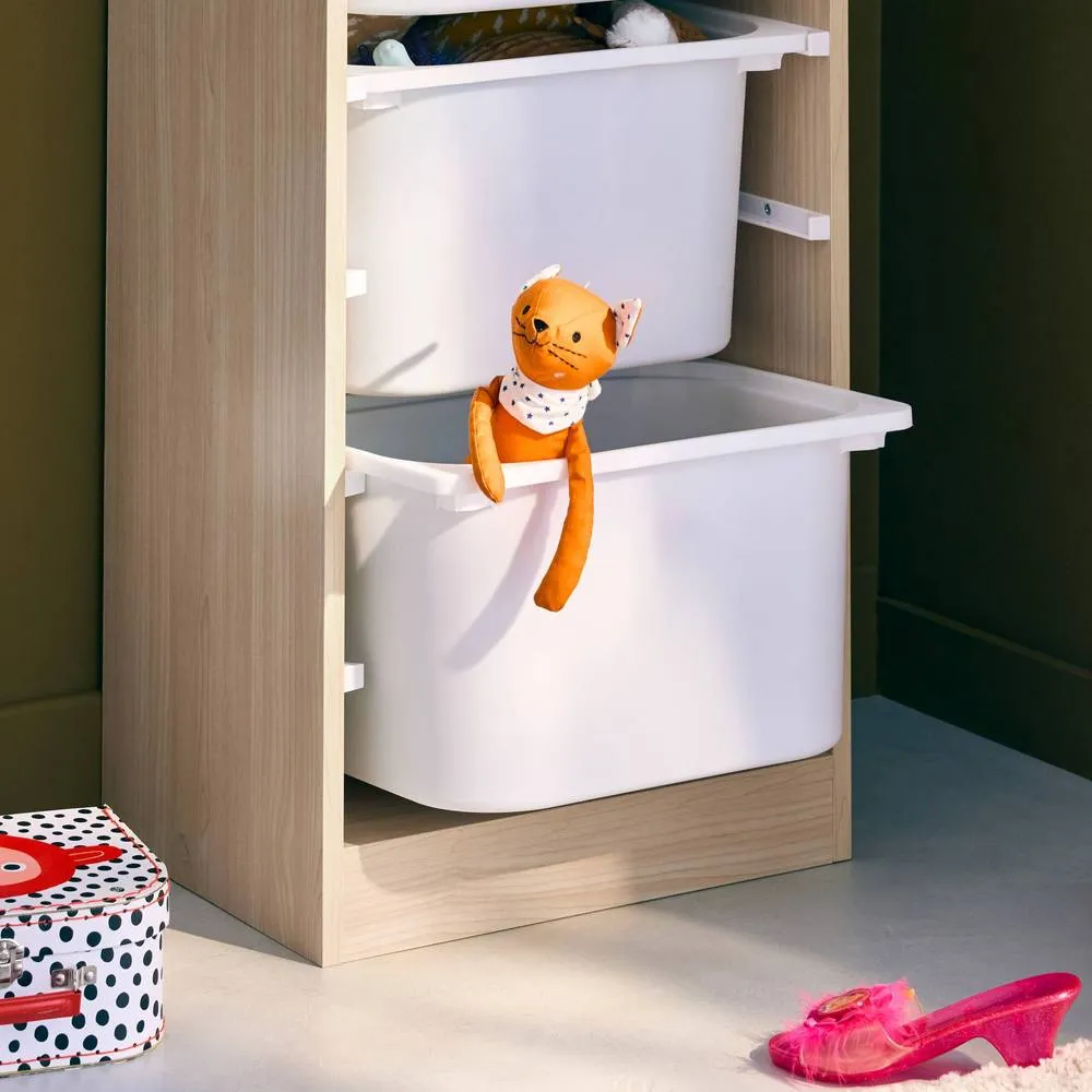 sweeek Children's storage unit with 4 storage bins in Beige 4
