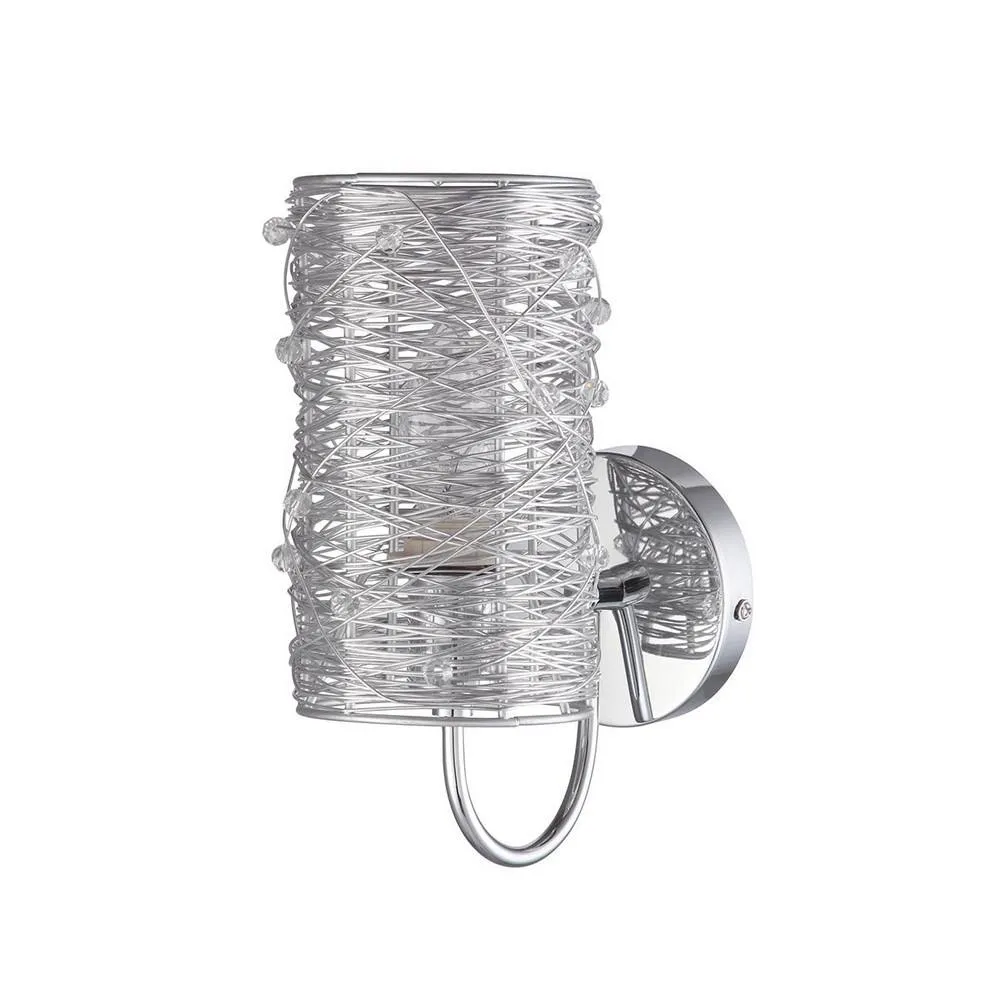 Netlighting Modern Wall Lamp Silver 1 Light with Metal Alloy Shade E14 2