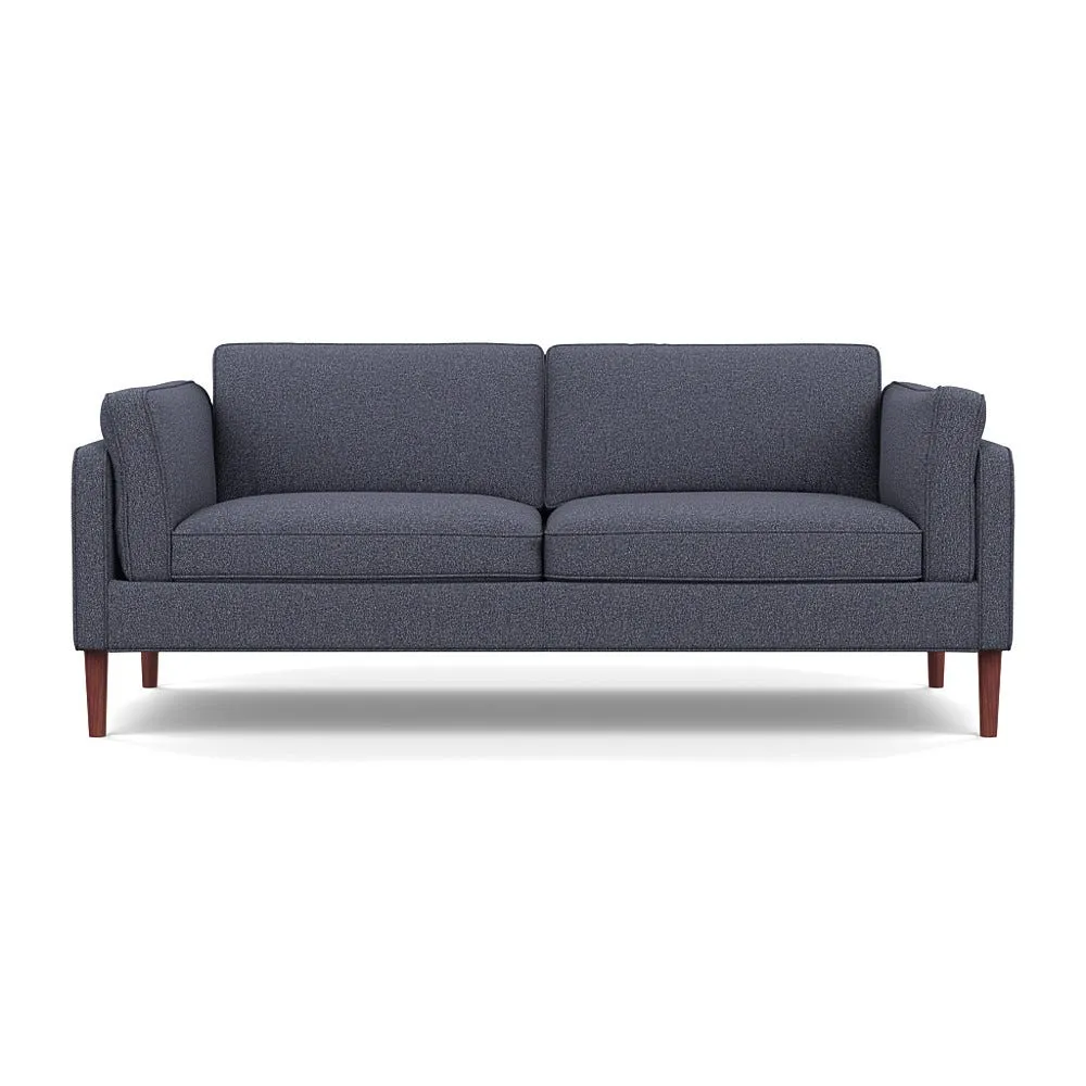 Heal's Sonno 3 Seater Loop Boucle Navy Walnut Feet 1