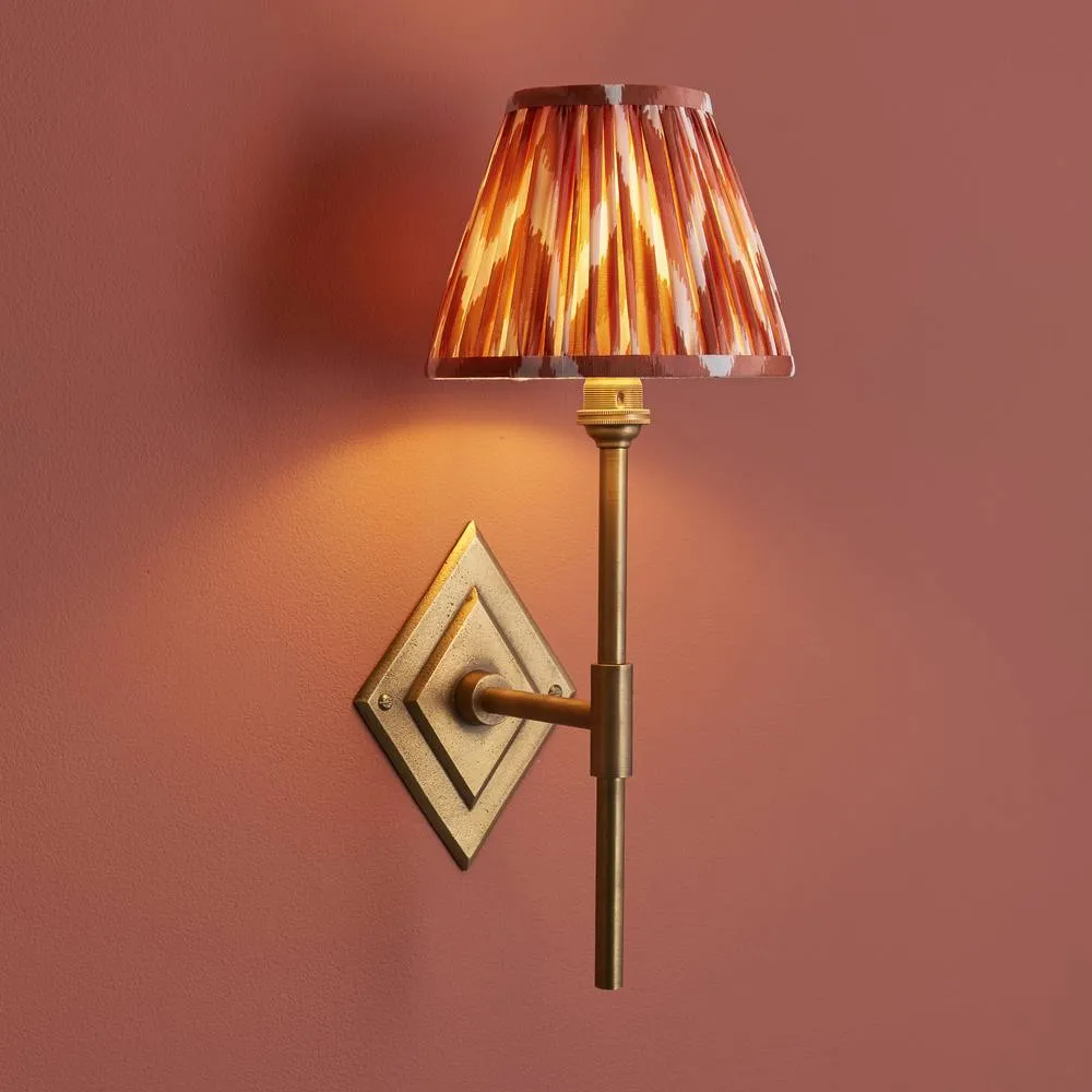 Netlighting Diamond Tall & Zigzag 16cm Wall Lamp Antique Brass Apricot Orange in Gold 5