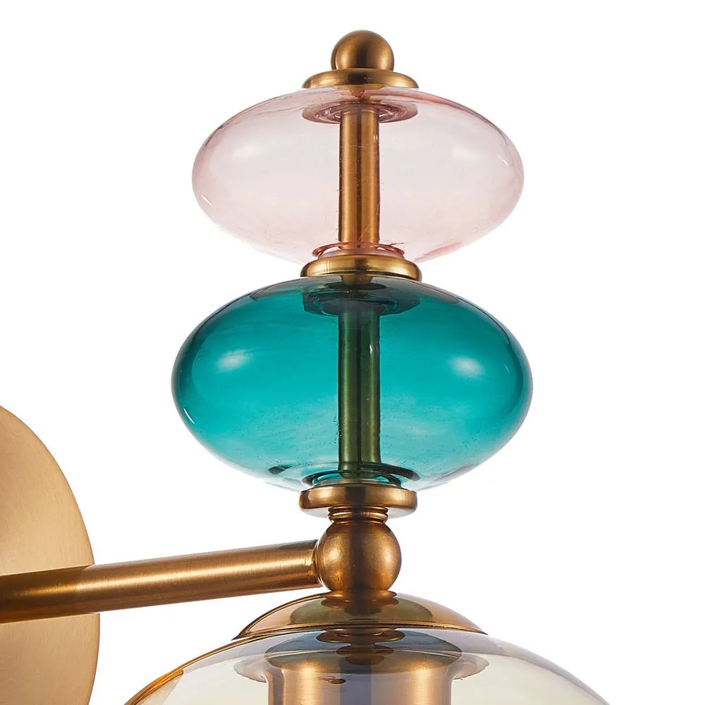 Netlighting Busco Wall Lamp Gold with Amber Shade 2