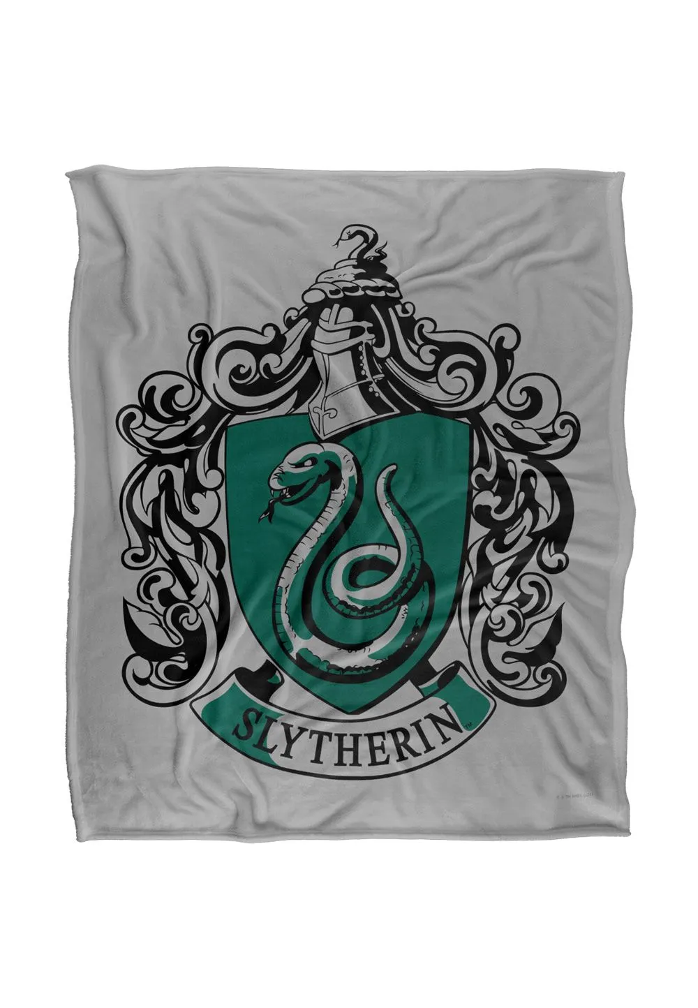 Harry Potter Slytherine Crest Silky Touch Super Soft Throw Blanket 152 X 127 cm in White