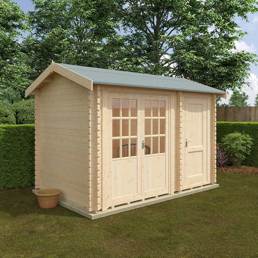 Buttercup Farm 12x8 The Chatsworth 44mm Cabin - L355 x W235 x H262.3 cm in Natural 4